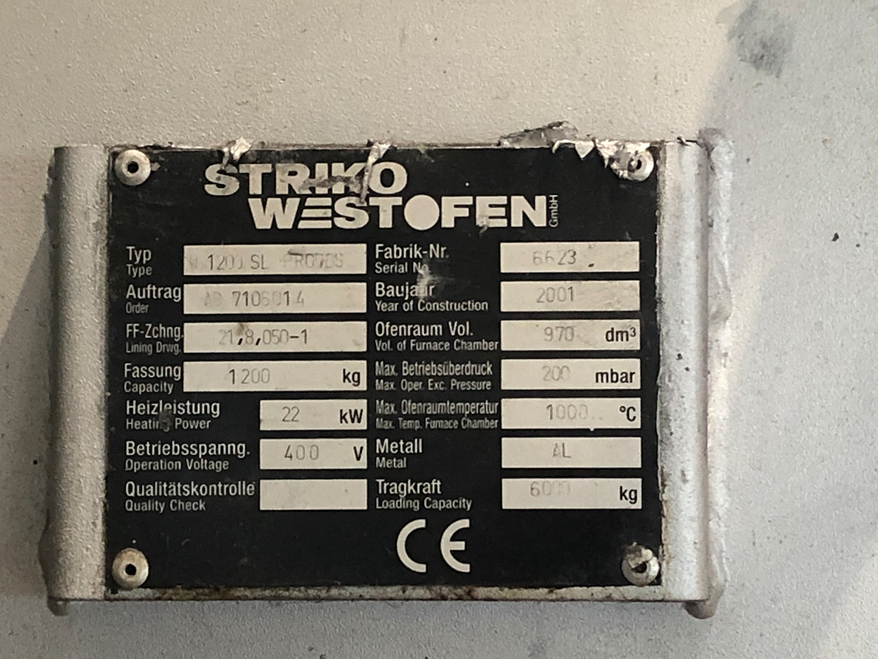 StrikoWestofen W 1200 SL ProDos DPC Dozajlama Fırını O1814, kullanılmış